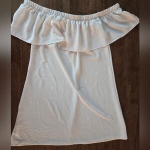 Free W Purchase Off-Shoulder Ruffle Top Cover Up